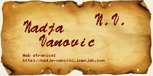 Nadja Vanović vizit kartica